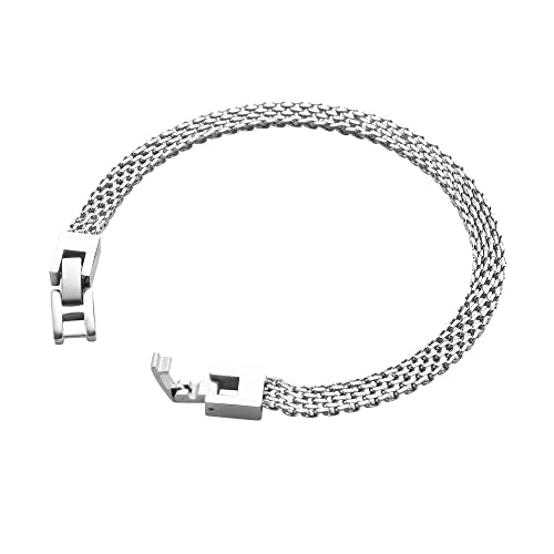 Geoffrey Beene Stainless Steel 6mm Italian Mesh Link Bracelet 8.5Inches - color: Silver