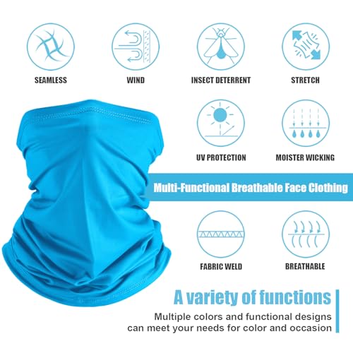 Geyoga 6 Pieces Summer UV Protection Cooling Neck Gaiter Face Clothing Neck Gaiter Mask Scarf Sunscreen Breathable Bandana - color: Multicolor