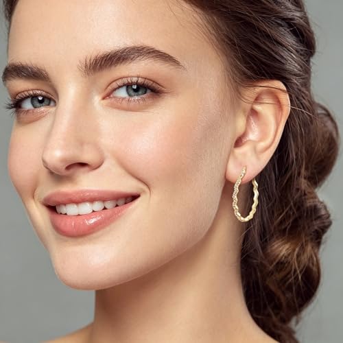 NARMO 925 Sterling Silver Hoop Earrings for Women Hypoallergenic Lightweight Simple Huggie Hoop Earrings Twisted Hoop Earrings Colorful Cubic Zirconia Hoop Earrings Rainbow Hoop Earrings - color: Gold CZ