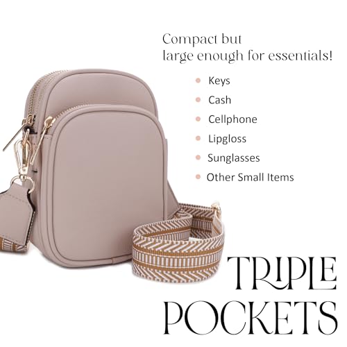 Mali+Lili, Josie Triple Zip Crossbody Bag - color: Webbing_stone