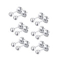 FOSIR 6 Pair Tiny Women 14K Gold Plated Ball Stud Earrings Surgical Stainless Steel Earrings Set, 2-6MM - style: silver-6pair,6mm