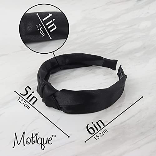 Satin Knot Headband for Women (Shimmer Black) - color: Shimmer Black
