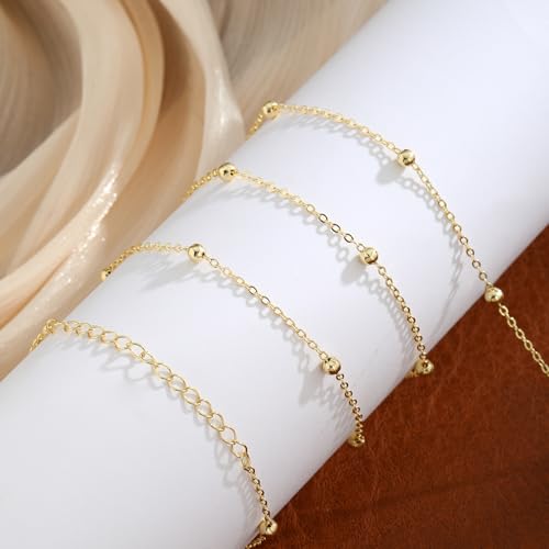 Kyerlyn Body Chain for Women 14K Gold Plated Waist Beads Chain Gold Belly Belt Cuban Layered Body Chains Waterproof Adjustable Sexy Bikini Beach Body Jewelry Daily Belts Gifts for Women 26.5-33Inch - style: Bead