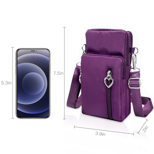 BIAOTIE Lightweight Small Crossbody bags Cell Phone Purses Travel Pouch Shoulder Bag for Women - color: Dark Purple
