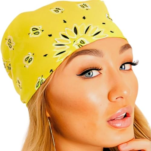 Amscan womens Paisley Bandana - color: Yellow, size: 20" x 20", 1 Piece (Pack of 2)