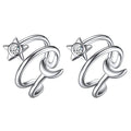 ChicSilver 925 Sterling Silver Ear Cuff Earrings Non Piercing Clip on Cartilage Cuff Earrings for Women - style: J: Star Moon