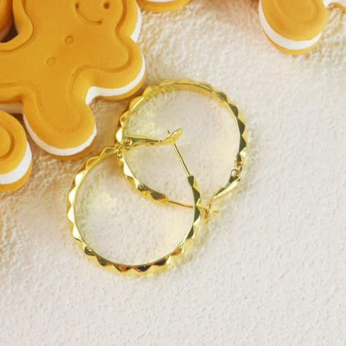 ToHeart Gold Hoop Earrings for Women Twist Hoop Earrings Gold Plated - style: Hoop Earrings N