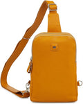 Leather Sling Bag for Women Genuine Crossbody Purse Small Trendy Cross Over Chest with Phone and Credit Card Slots (Mustard Nappa) - color: Mustard Nappa