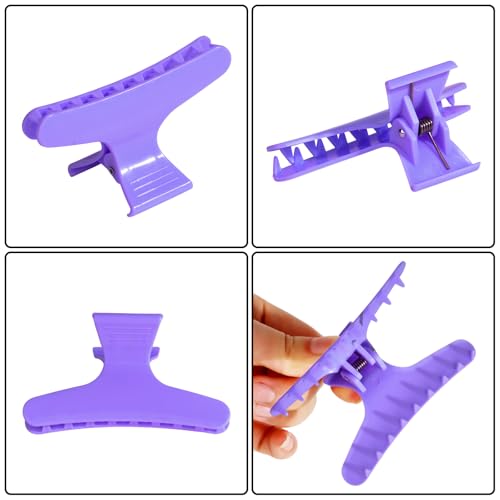Ondder Butterfly Hair Claw Clips for Styling & Sectioning - Pro Hair Clamp Clips for Makeup, Cutting & Coloring - Hair Accessories for Women & Girls - color: Multicolored