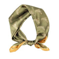 FEIBOON Mulberry Silk Scarfs Neck Scarf 21" Small Square Scarfs hair scarf bandana Neckerchief Headscarf for Women - color: Olive Green