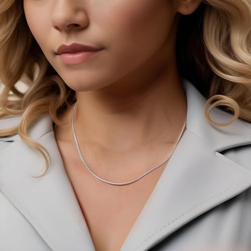 LeCalla 925 Sterling Silver Italian Jewelry Adjustable Chain Necklace, Sliding Bolo Chain Necklace for Women Slider Chain 14 to 24 Inch. - color: Fox-Tail Chain