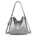 Montana West Hobo Bag for Women Crossbody Purse and Handbags Ladies Chic Shoulder Bags - color: Pearl Silver