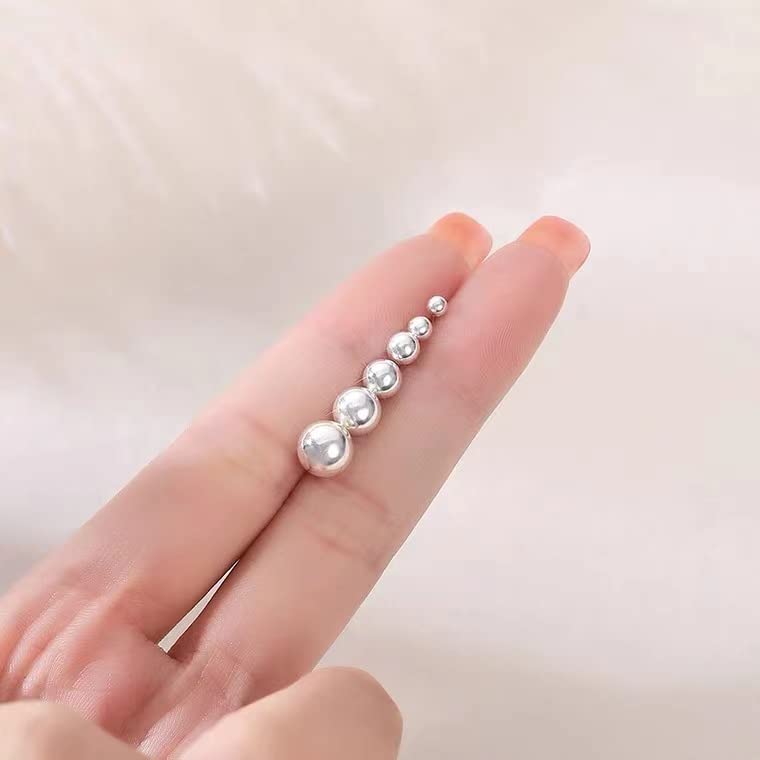Sterling Silver Earrings for Women: Hypoallergenic 925 Sterling Silver Round Ball Stud Earrings for Women Multiple Piercing 5 Pairs Tiny Stud Earrings 2mm 3mm 4mm 5mm 6mm - style: Stud