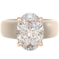 Rinfit Silicone Ring with Stone - Oval Cut Cubic Zirconia Solitaire Engagement Ring for Women - Rubber Wedding Bands - Patented Design - color: Pack A: Nude / Rose Gold