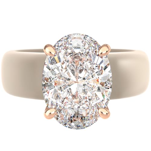 Rinfit Silicone Ring with Stone - Oval Cut Cubic Zirconia Solitaire Engagement Ring for Women - Rubber Wedding Bands - Patented Design - color: Pack A: Nude / Rose Gold