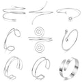 9Pcs Arm Cuff Bracelets Gold Upper Arm Cuff for Women Adjustable Upper Arm Bangle Bracelet Minimalist Irregular Arm Bangle Armband Coil Swirl Armlets Armband Jewelry Set - color: Silver A