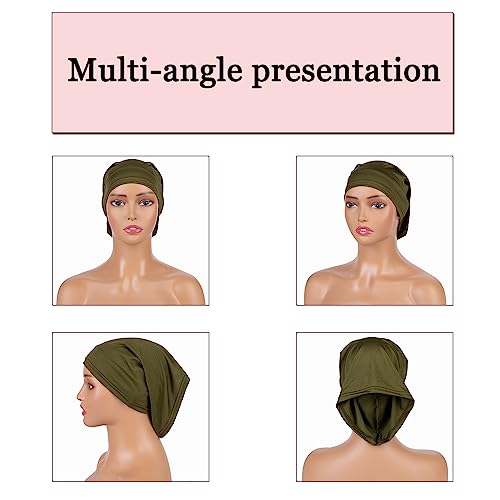 Leeven Sleep Shower Cap mens bonnet Long Hair Dread Loc Cap Long Braid Cap Elastic Dreadlock Tube for Men Woman - color: White, Black, Royal Blue, Army Green