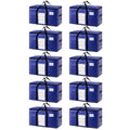 TAILI 10 Pack Dark Blue Extra Large Moving Bags, Heavy Duty Totes with Visible Window, Wrap Around Handles, Great for Space-Saving - color: Dark Blue, size: 10 Large