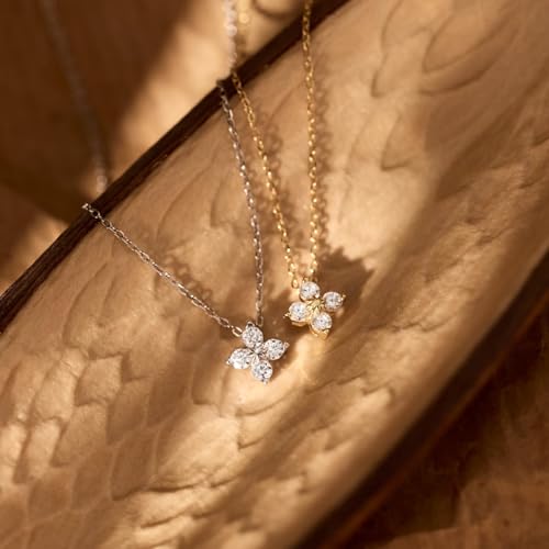 Dainty Gold Necklaces for Women Trendy Non Tarnish 14K Gold Plated Cubic Zirconia Necklace Layered Simple Cute Four Leaf Clover Choker Jewelry Birthday Gifts - color: Gold, style: Cable CZ-2