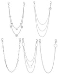 6 Pieces Pants Chains Multi-Layer Butterfly Lock Round Star Snak Heart Jeans Chains Accessory Hip Hop Pocket Punk Goth Wallet Chain Charm Rock Belt Loop Trousers Chain for Women Men Silver - style: C:5Pcs(Heart)