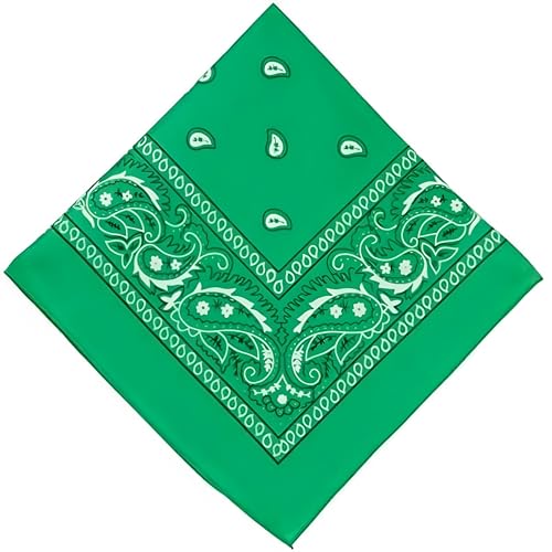 Amscan womens Paisley Bandana - color: Green, size: 20" x 20", 1 Piece