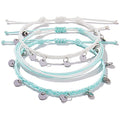 FANCY SHINY String Ankle Bracelets Waterproof Rope Anklets Braided Beach Boho Coin Anklets Cute Friendship Foot Jewelry for Women - style: White/Teal