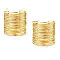 Pingyongchang 2 Pcs Cuff Bangle Bracelet for Women Open Wide Wire Bracelets Set Gold Wrist Cuff Wrap Bracelet Adjustable Classic Bohemia Birthday Gift - color: A