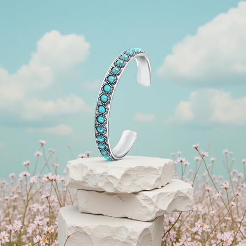 Long tiantian Western Turquoise Beaded Bracelet Set for Women Stackable Cowgirl Bracelets Boho Concho Jewelry Country Concert Rodeo Outfit Accessories Gifts - color: A6:turquoise bracelet for women