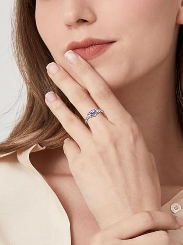Custom4U Personalized 1-4 Birthstone Rings for Women Promise Rings for Her Sterling Silver Mothers Ring Customized Cubic Zirconia Stones Wedding/Valentine's Day/Mother's Day Jewelry Gift for Mom Wife - color: D-celtic Knot-silver