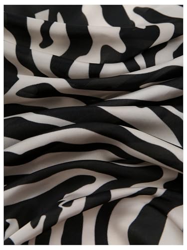 RoseSeek Women's Cheetah Print Silk Head Scarf Leopard Satin Rave Hair Scarf Headband Square Scarves - color: Black and White