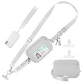 Tiostep Clip and Go Strap for Phone with Wallet Crossbody Phone Lanyard Adjustable and Detachable RFID Wristlet Wallet with ID Window and Zipper, Grey - color: Grey, size: Medium
