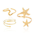Frodete Arm Cuff Bracelet for Women Gold Upper Arm Jewelry Bangle Cuff Bracelets Starfish Shell Beach Jewelry Trendy Stuff Gifts - color: C3:arm cuff