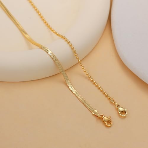 Ankle Bracelets for Women, 14K Gold Anklets for Women Waterproof Cuban Link Chain Layered Anklet Set Gold Ankle Bracelets for Women Summer Beach Foot Jewelry Gifts - color: Ball/Snake Chain