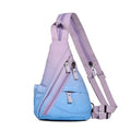 KL928 Sling Bag - Small Crossbody Backpack Shoulder Casual Daypack Rucksack for Men Women - color: 6881mr-palepurple+skyblue