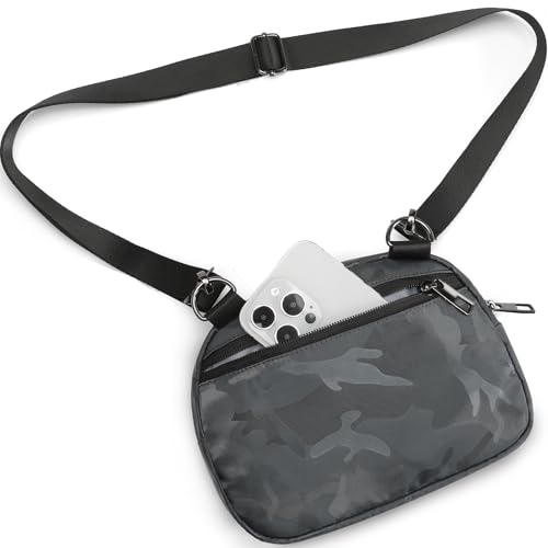 MAXTOP Small Crossbody Bags for Women Belt Bag Fanny Pack with Adjustable Strap - color: Camo Dark Grey, style: Small Crossbody Bag