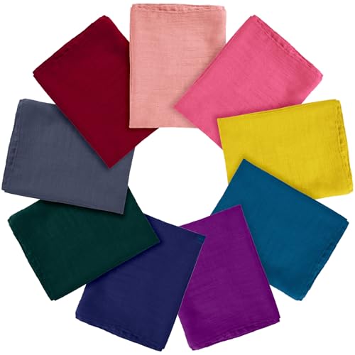 Patelai 9 Pieces Women's Cotton Scarves Lady Light Soft Fashion Solid Scarf Wrap Shawl, Candy Color - color: Classic