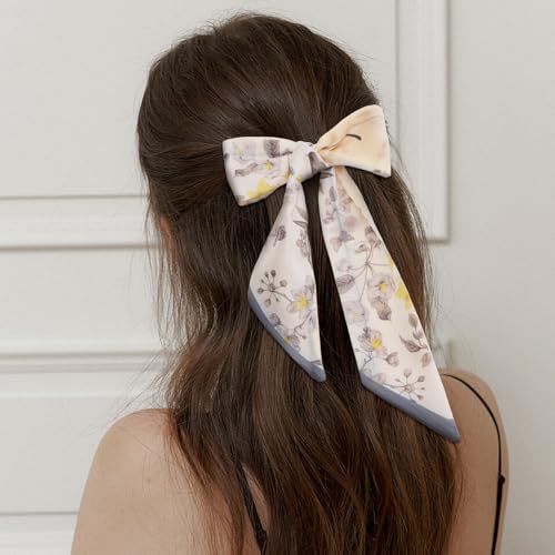 QIUTIMIY 4 Pack Purse Scarf Handbags Skinny Twill Hair Scarves Narrow Neck Scarf Band Women Fashion Accessories Bag Charms - color: Style 2-1