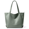 WLLWOO Soft Vegan Leather Tote Bag for Women Large Casual Hobo Handbags Zipper Shoulder Work Daily Weekender Travel Purse - color: Grey Green