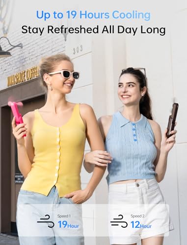 JISULIFE 3 IN 1 Handheld Mini Fan - Portable Fan & Power Bank & Flashlight, 19H Max Cooling, USB Rechargeable, Pocket-Sized for Travel, Cruise, Concerts, Makeup, 2026 Summer Gifts for Women(Fuchsia) - color: Fuchsia