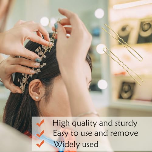 330 Count U Shaped Hair Pins Blonde, YINGFENG 2.4inch Gold Bun Pins Bun Hair Pins for Women Girls with Storage Box, Hair Accessories for All Hair Types - color: Gold(2.4Inch)