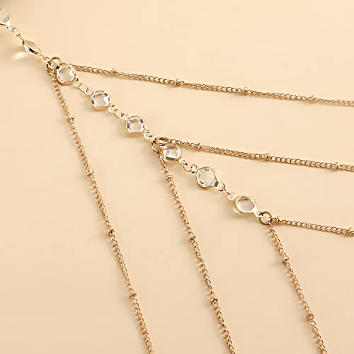 Snake Leg Chain for Women, Sexy Serpent Charm Thigh Garter, Summer Bikini Skirt Beach Party - style: D crystal gold