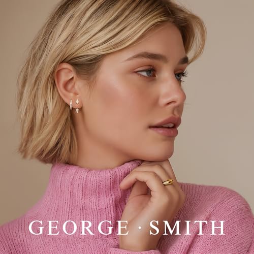 GEORGE · SMITH Stackable Kite Stud Earrings Set for Women, Gold & Silver Huggie Birthstone Jewelry with Emerald Green & Blue Sapphire, Trendy Earrings for Women 2025 - color: gold kite stud