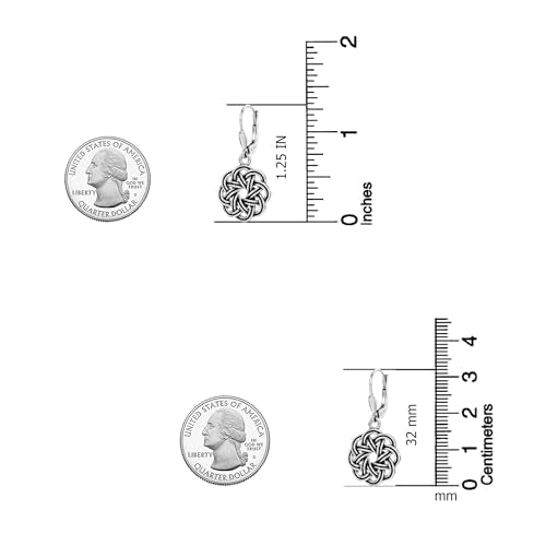 LeCalla 925 Sterling Silver Leverback Drop Earrings | Lightweight Celtic-Knot Filigree Heart Teardrop Dangle Earring for Women's Gift for Her - color: Celtic-Knot