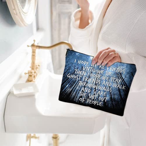 Cute Makeup Bag for Purse Canvas Waterproof Funny Cosmetic Bags for Women Zipper Travel Toiletry Pouch-Friend Gifts Makeup Bags - color: Friend Gifts Makeup Bags