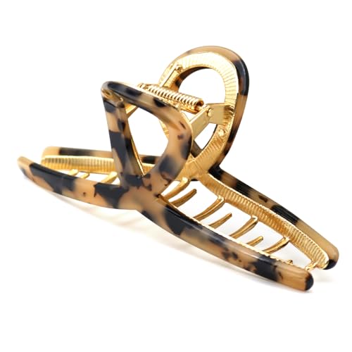 MEDOCA Large Claw Clips - Metal Hair Clips for Women - Gold Claw Clips for Thick Hair - Strong Hold Big Hair Claw Clips for Women Girls - Beige - color: 5.Beige