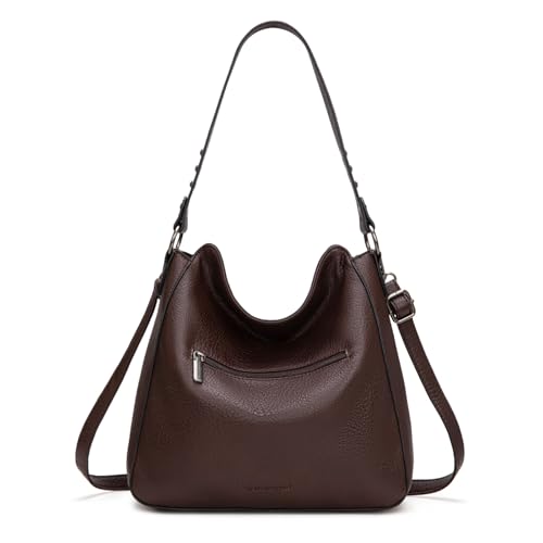 Montana West Hobo Bag for Women Crossbody Purse and Handbags Ladies Chic Shoulder Bags - color: Coffee-2pcs Set