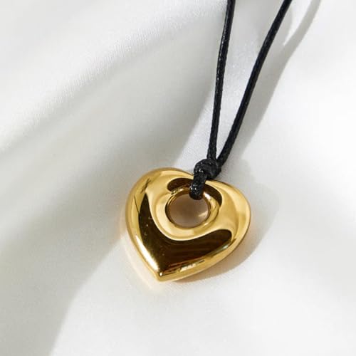 Frodete Statement Necklace for Women Chunky Gold Necklaces Long Pendant Necklace Boho Necklaces Gold Pendant Jewelry Cowboy Chic Style Cowgirl Outfit - color: Z2:Heart Pendant Necklace