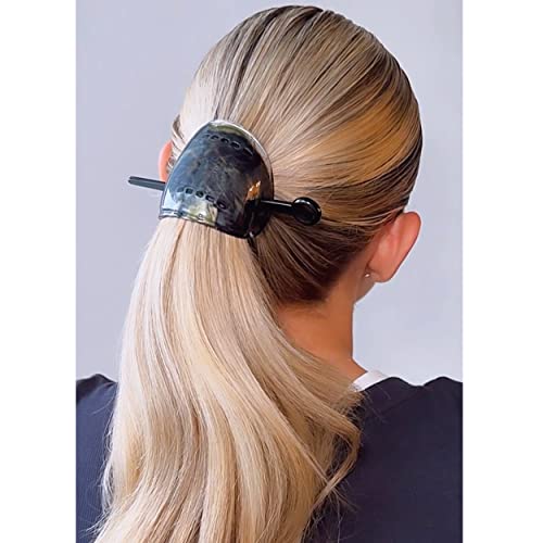 Camila Paris CP3344 French Hair Bun Holder Cover Cap Hair Updo, Green, Hair Pin Thru, Strong Hold Grip Hair Clips for Women, No Slip and Durable Styling Girls Hair Accessories, Made in France - color: Green
