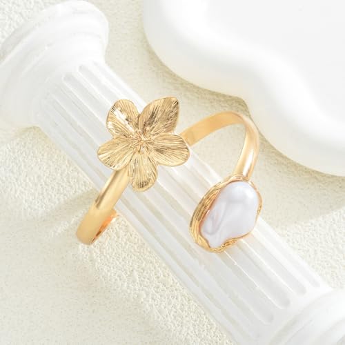 Arm Cuff for Women Gold Upper Arm Bracelet Minimalist Adjustable Cuffs Bangle Punk Dress Jewelry - style: Flower A