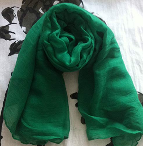 woogwin Women's Cotton Scarves Lady Light Soft Fashion Solid Scarf Wrap Shawl - color: Darkgreen